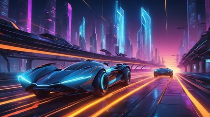 Fototapeta premium The Neon Speedway