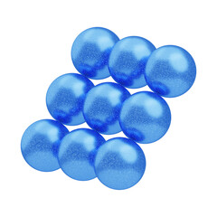 3D Glitter Abstract Blue Bubble Array