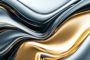 Obraz premium A gold and silver wave pattern