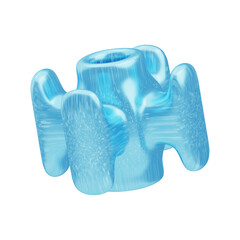 3D Glitter Abstract Blue Radiant Core