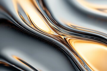 A silver and gold object with a wavy pattern