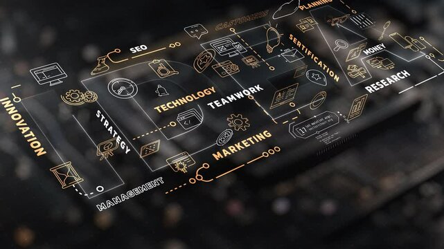 Animated statistical imagery on the background of a computer processor