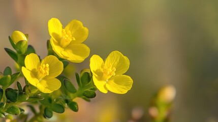 A beautiful close-up of Portulaca oleracea (Common Purslane) flowers, showcasing vivid colors with a blurred background and space for copy