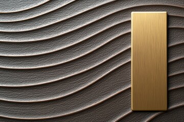 A gold colored square is on a brown background