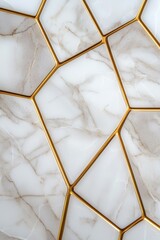A white marble tile with gold trim