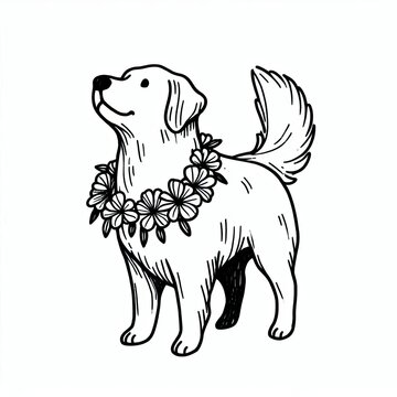 Sketch of a dog, Happy Kukur tihar