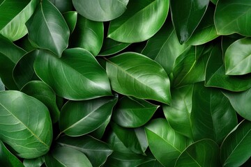 Obraz premium Lush green leaves background texture.