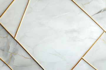 A white tile with gold trim