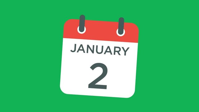 calendar - January 2 icon illustration isolated vector sign symbol