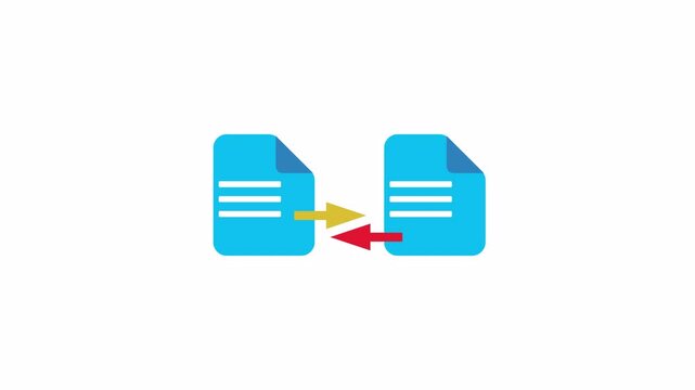 File Transfer Data Migration Document Sharing Animation. 4k video