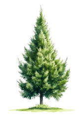 PNG  Green Thuja tree illustration art botanical.