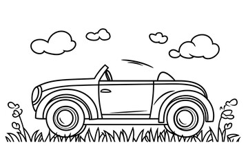 Cartoon-Style Happy Race Car with Fun Design