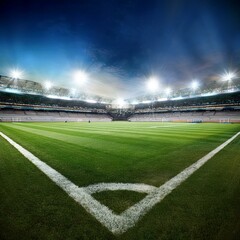 football field with a stadium - soccer field with a stadium - empty football field