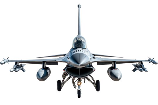 A fighter jet is flying in the air