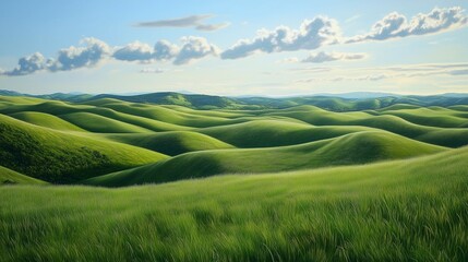Obraz premium landscape with green grass and sky