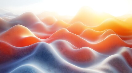 Fototapeta premium Abstract Colorful Wavy Landscape Digital Art