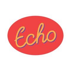 echo print sticker colorful trendy lifestyle vector illustration template design
