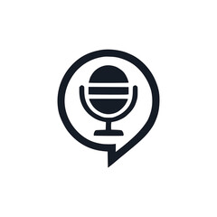 podcast chat media communication logo vector illustration template design