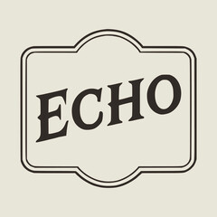 vintage echo print poster label emblem badge retro vector illustration template design
