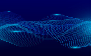 Abstract Technology  Background. Big data design. Wave Line. Blue gradations. Vector