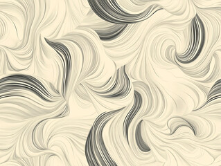 Fototapeta premium Elegant cream colored seamless pattern with swirling lines and curves