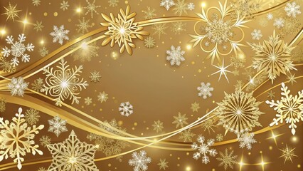 Elegant pen strokes adorn a festive holiday card background with gold accents and subtle snowflakes, kalligraphie