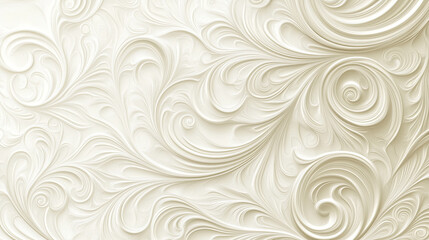Elegant cream colored background with intricate swirling patterns and textures