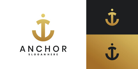 Anchor logo icon vector design template