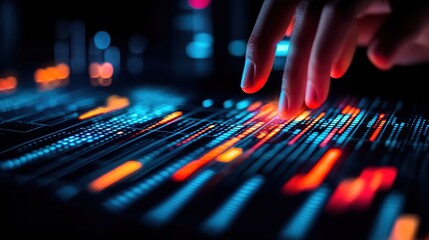 A financial analyst reviewing ESG metrics on a digital dashboard, close up, focus on sustainable investment, realistic, overlay, modern office backdrop