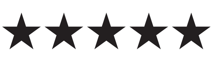 Fototapeta premium 5 Star rating, customer review with gold stars flat vector icons for apps and websites. set of stars isolated on white background. Star icon. Stars in modern simple flat style vector