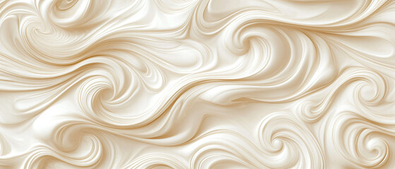 Obraz premium Opulent cream colored seamless design with elegant swirls and curves