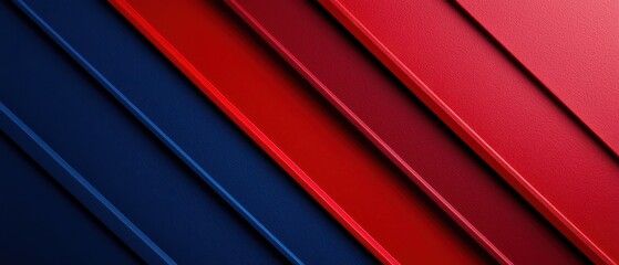 Obraz premium Minimalist patriotic designs for USA concept. Colorful textured layers of red and blue materials, creating a visually striking abstract pattern.