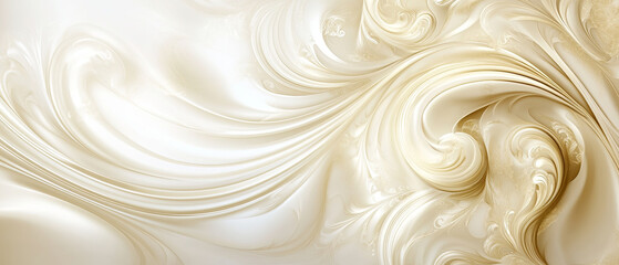 Fototapeta premium Elegant cream colored design featuring elaborate swirls and patterns