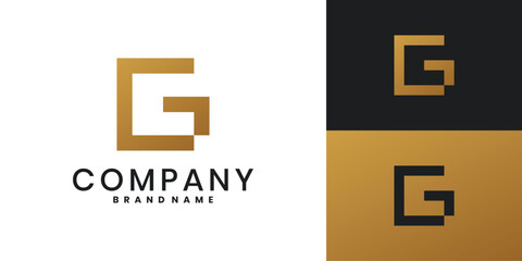 Abstract letter G logo design luxury