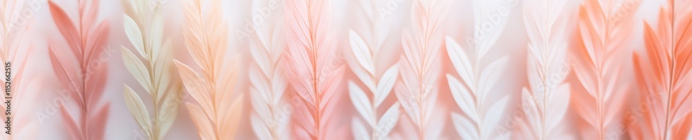 Aufkleber Elegant Abstract Feather Pattern with Soft Pastel Tones and Gentle Texture