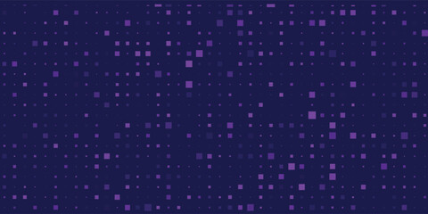 Purple abstract pixel texture bg video screen. Tv pattern background with square noise effect. Futuristic broadcast neon gradient banner for television