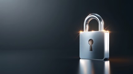 Fototapeta premium Digital security, glowing key unlocks secure lock, data access, and cybersecurity protection