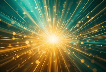 Obraz premium Golden Light Rays Burst from Bright Center