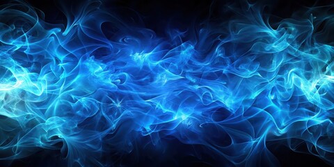 Obraz premium Abstract blue plasma or smoke fractal art background, abstract, blue, plasma, smoke, fractal, art, background, texture