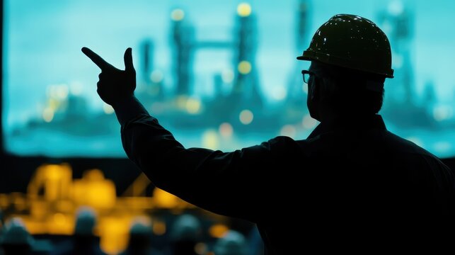 An executive presenting the impact of oil price fluctuations on renewable energy projects in a conference room