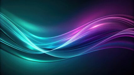 Fototapeta premium Abstract flowing curves in dark teal and purple, abstract, flowing, curves, dark, teal, purple, modern, design, vibrant
