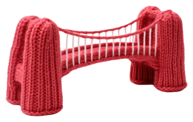 PNG Knitted cute toy knitted sweater bridge.