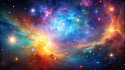 Obraz premium Beautiful stars and colorful nebula background , astronomy, space, galaxy, universe, celestial, cosmic, stellar
