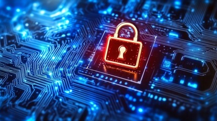 Abstract Cybersecurity Concept with High Contrast Design