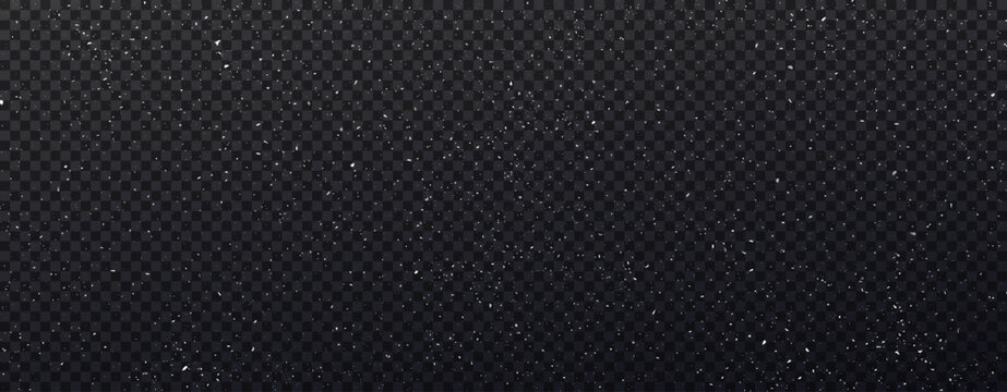 White micro dust isolated on transparent background. Texture grunge background with tiny white dust. Background with little noisy white particles