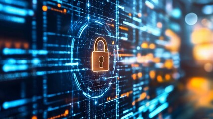 Abstract Security Tech Overlay with Bright Light Effects