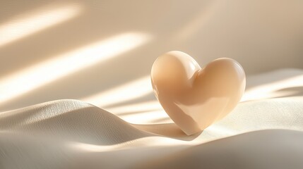 Minimalist heart made of soft light and shadows