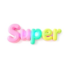 A playful and colorful 3D typography design featuring the Nice Word