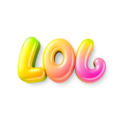 A playful and colorful 3D typography design featuring the Nice Word