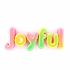 A playful and colorful 3D typography design featuring the Nice Word